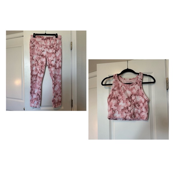 Harmony Balance Pink Floral Sports Bra and Yoga Pants Set - Picture 1 of 13